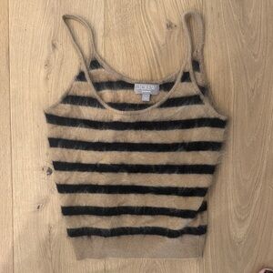 J. Crew Tan and Black Striped Camisole